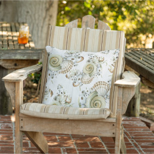 Coussin Motif de coquillage pastel