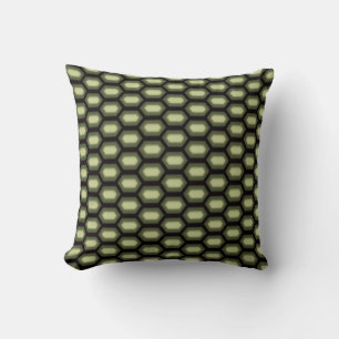 Coussin Motif de coquille de tortue élégant sur vert & noi