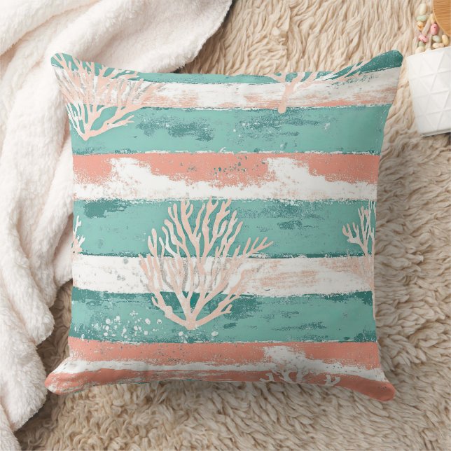 Coussin Motif de corail côtier d'été (Couverture)