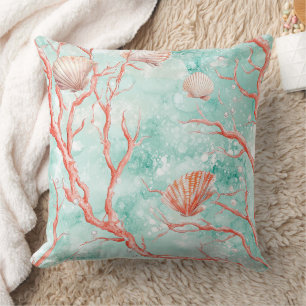 Coussin Motif de corail de la vie marine