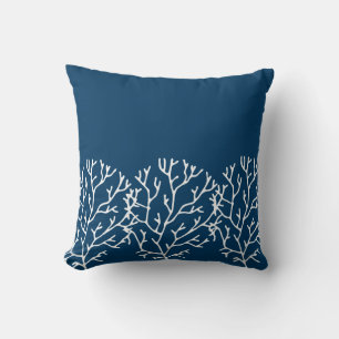 Coussin Motif de corail élégant - thème Turquoise de l'océ