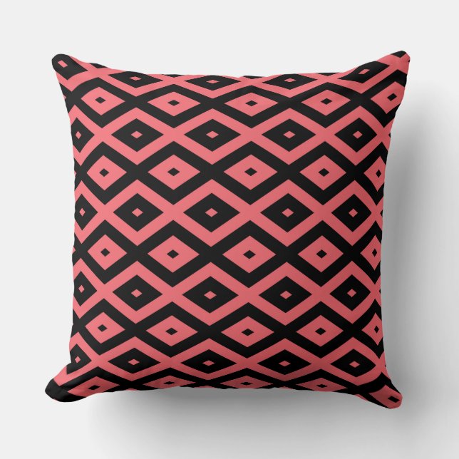 Coussin Motif de corail et de diamant noir (Recto)