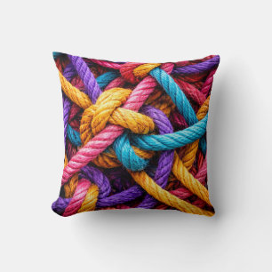 Coussin Motif de corde nouée coloré – T-shirt vibrant