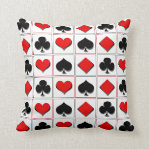 Coussin motif de costumes de carte de jeu 3D