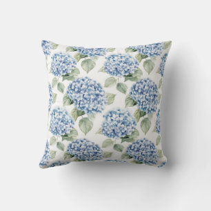 Coussin Motif de cottage à l'aquarelle florale Hortensia b