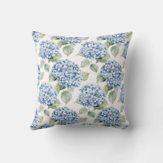 Coussin Motif de cottage à l'aquarelle florale Hortensia b