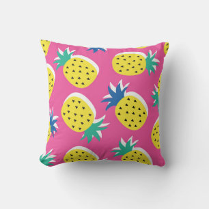 Coussin  motif de couleurs folles de fruits d'ananas sans 
