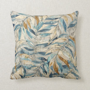 Coussin Motif de couleurs neutres des Feuilles d'aquarelle