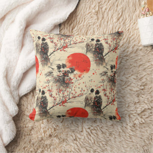 Coussin Motif de couple de kimono romantique Sakura (3)