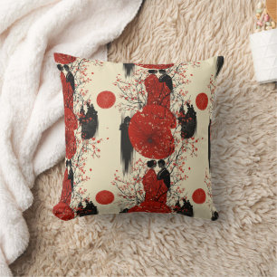Coussin Motif de couple de kimono romantique Sakura (4)