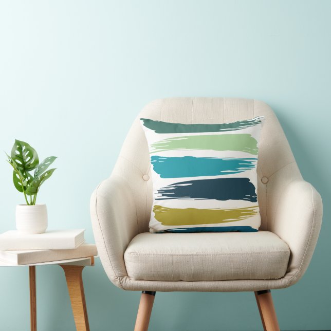 Coussin Motif de coups de pinceau à l'aquarelle (Chaise)