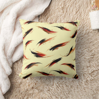 Coussin Motif de coups de pinceau enflammés abstraits