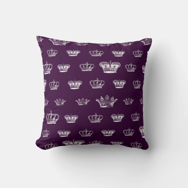 Coussin Motif de couronne dans le blanc (Recto)