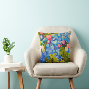 Coussin Motif de courtepointe coloré