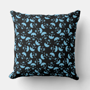 Coussin Motif de crâne noir et bleu
