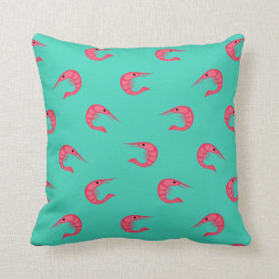 Coussin Motif de crevettes roses