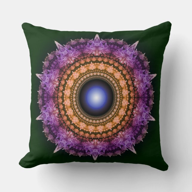 Coussin Motif de cristal violet fractal (Recto)