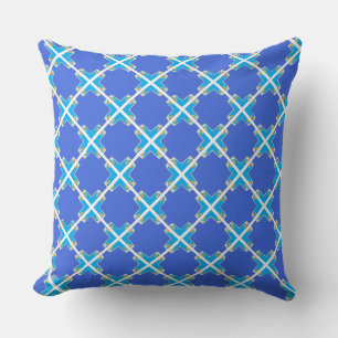 Coussin Motif de croix grecque bleu clair