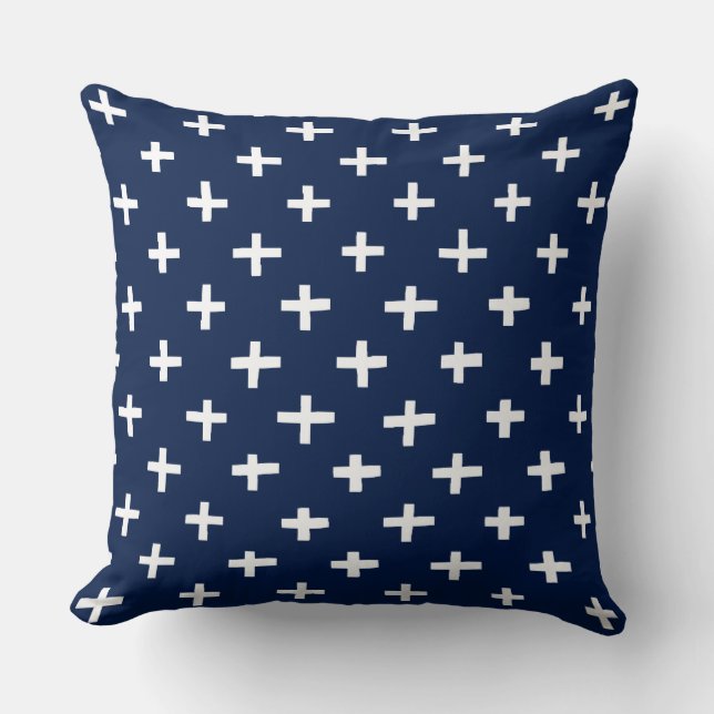 Coussin Motif de croix - Indigo (Recto)