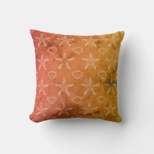 Coussin Motif de croquis vintage Starfish Seashell