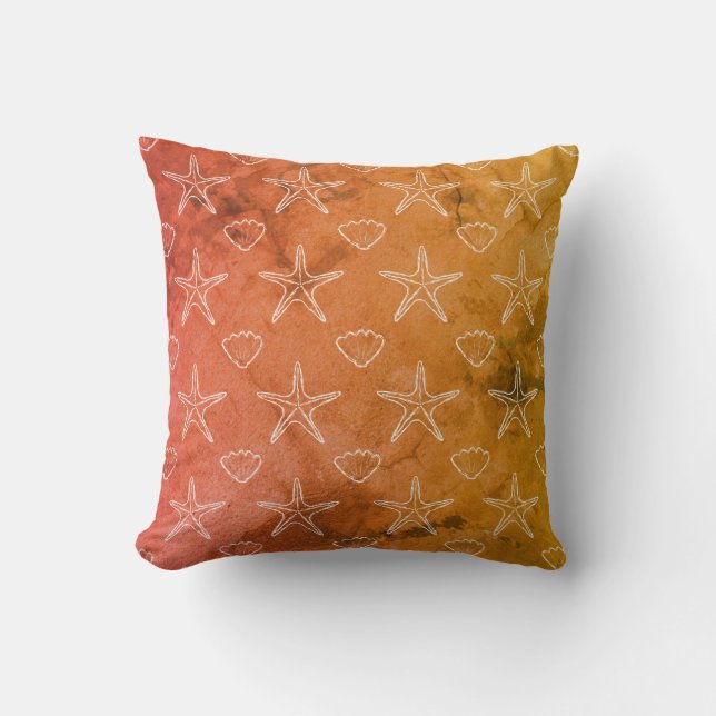 Coussin Motif de croquis vintage Starfish Seashell (Recto)