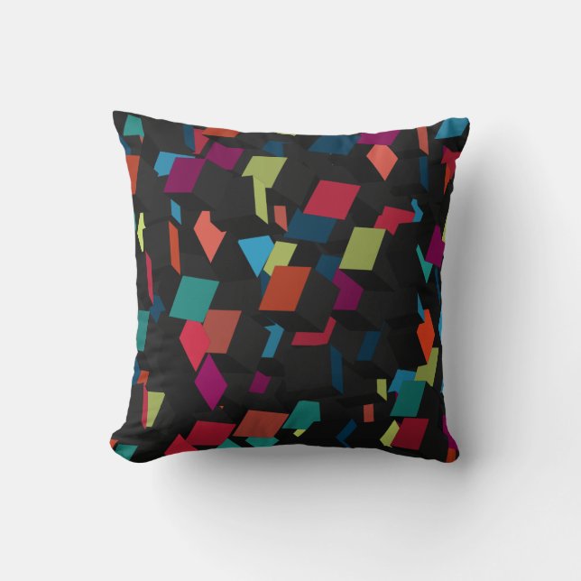 Coussin Motif de cube géométrique Abstrait tendance (Recto)
