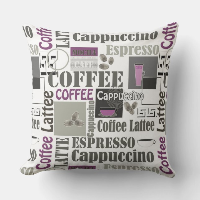 Coussin motif de cuisine rétro pour latte espresso  (Recto)
