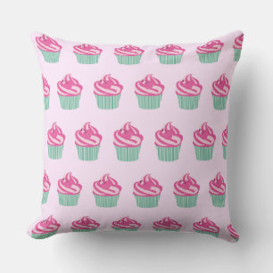 Coussin Motif de cupcakes roses mignons pastel