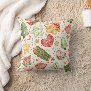 Coussin Motif de défilé de biscuits de fête Cookies de v