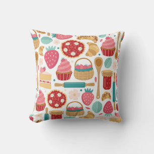 Coussin Motif de délice aux fraises
