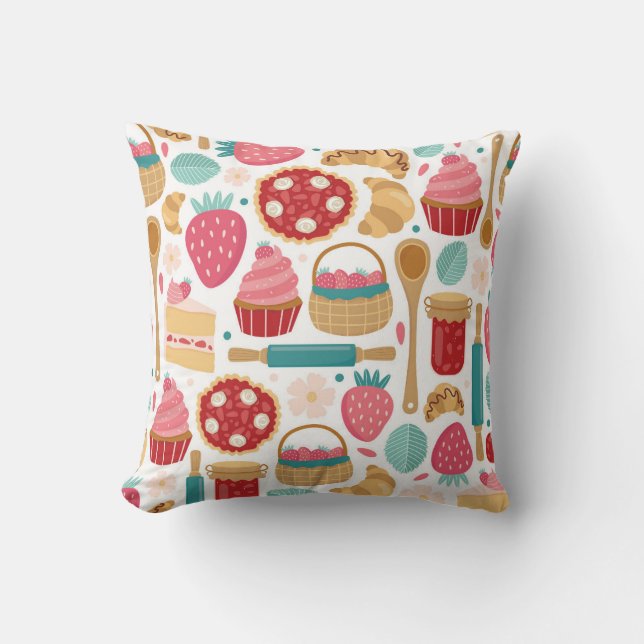Coussin Motif de délice aux fraises (Recto)