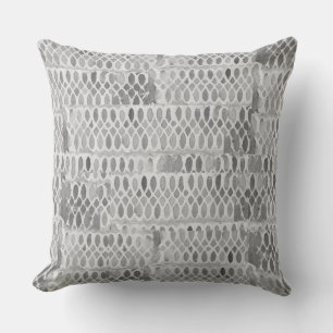 Coussin Motif de dentelle aquarelle grise abstraite