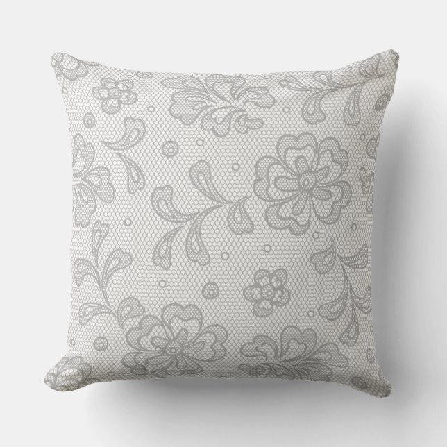 Coussin Motif de dentelle, cru 1 de fleur (Recto)