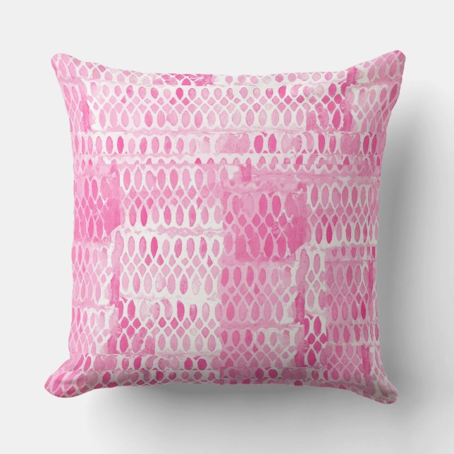 Coussin Motif de dentelle rose vif pour filles (Recto)
