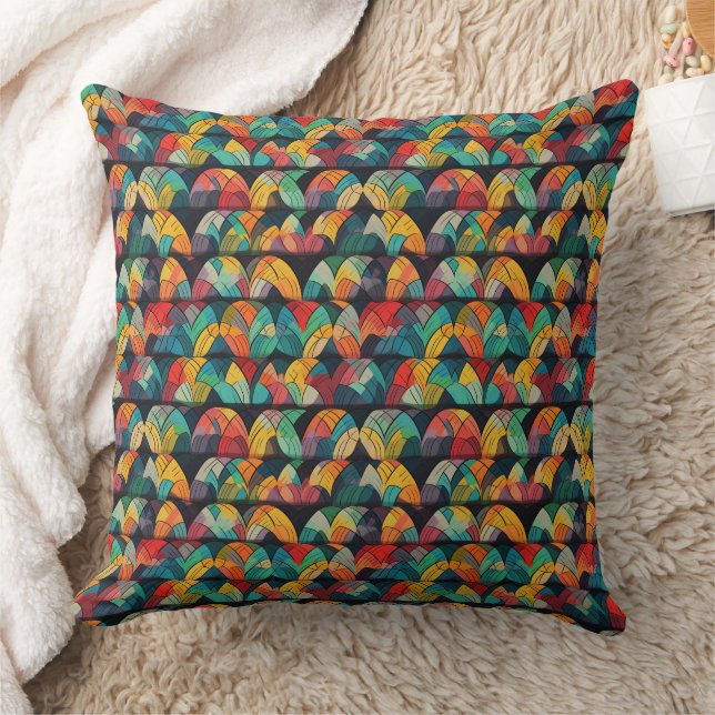 Coussin Motif de design abstrait multicolore  (Couverture)