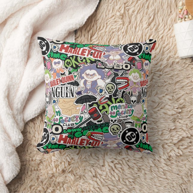Coussin Motif de dessin animé de super-vilains DC (Couverture)