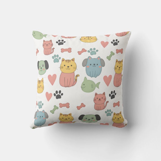Coussin Motif de dessin animé pour chats et chiens (Verso)