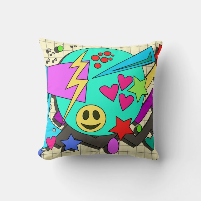 Coussin Motif de dessin animé Rétro Totalement Toon Nineti (Recto)