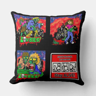 Coussin Motif de dessin animé Zombie