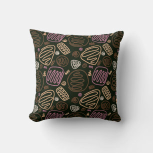 Coussin Motif de dessin artistique Festive rose une ligne