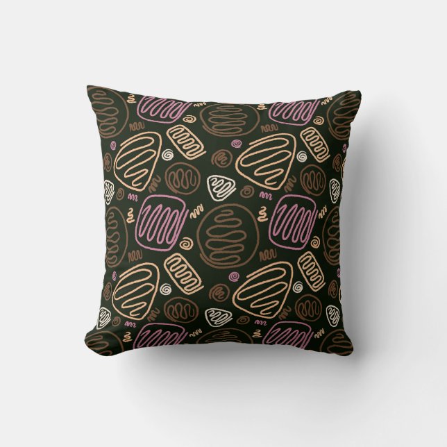 Coussin Motif de dessin artistique Festive rose une ligne (Recto)