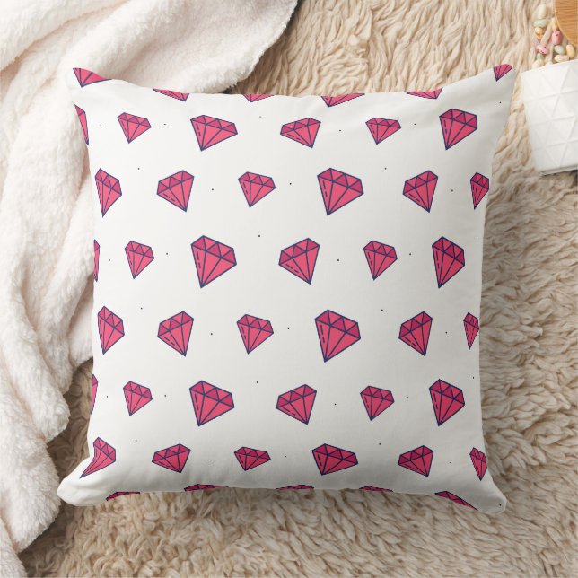 Coussin Motif de diamant rose mignon (Couverture)