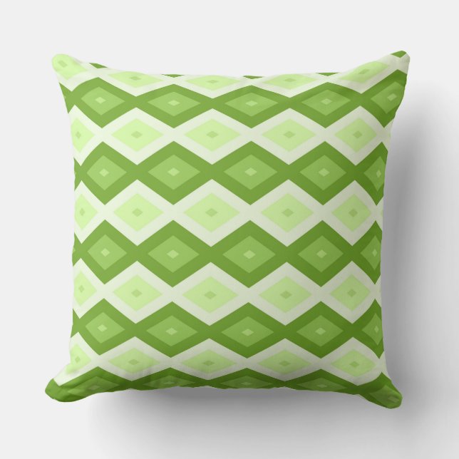 Coussin Motif de diamant vert Chartreuse (Recto)