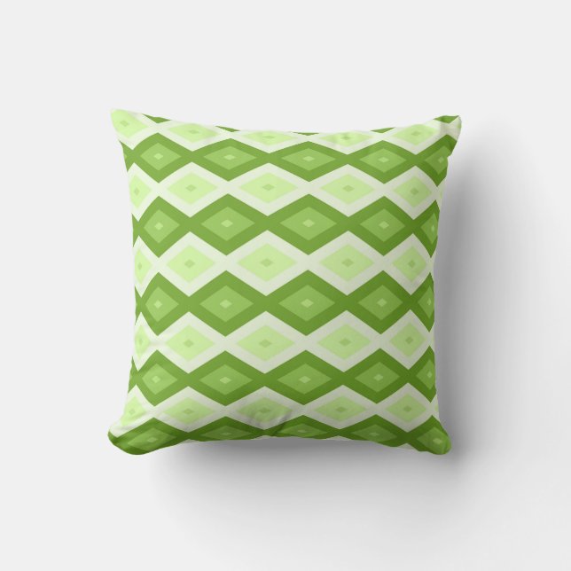 Coussin Motif de diamant vert Chartreuse (Recto)