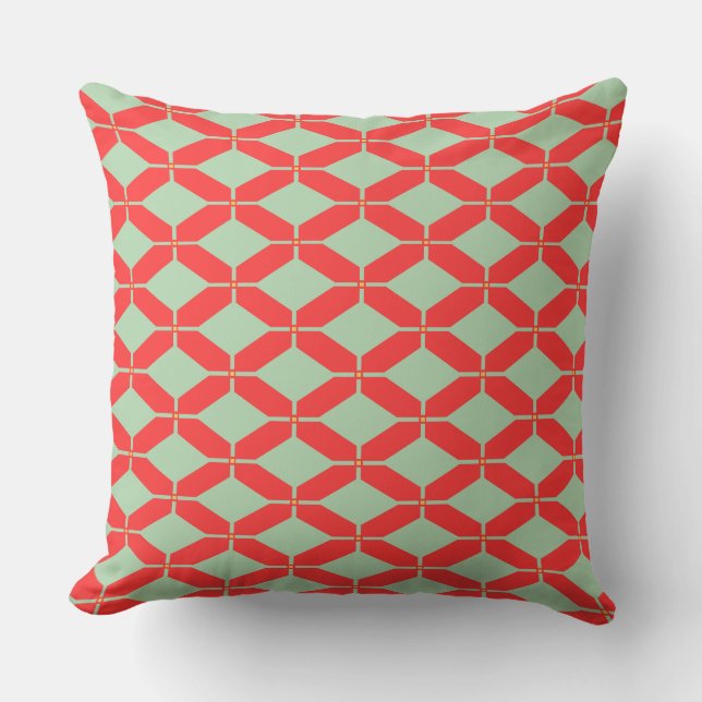 Coussin Motif de diamants orange (Recto)