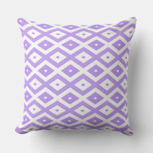 Coussin Motif de diamants violet et blanc