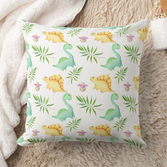Coussin Motif de dinosaure et de feuilles de palmier paste (Couverture)