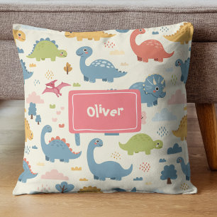 Coussin Motif de dinosaure personnalisé ludique