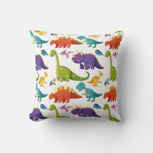 Coussin Motif de dinosaures colorés