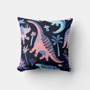 Coussin Motif de dinosaures de bande dessinée mignon.